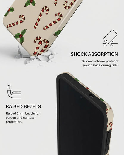 Candy Cane Holly Case for Samsung Galaxy S25 FE