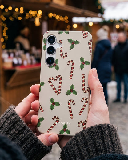 Candy Cane Holly Case for Samsung Galaxy S25 FE