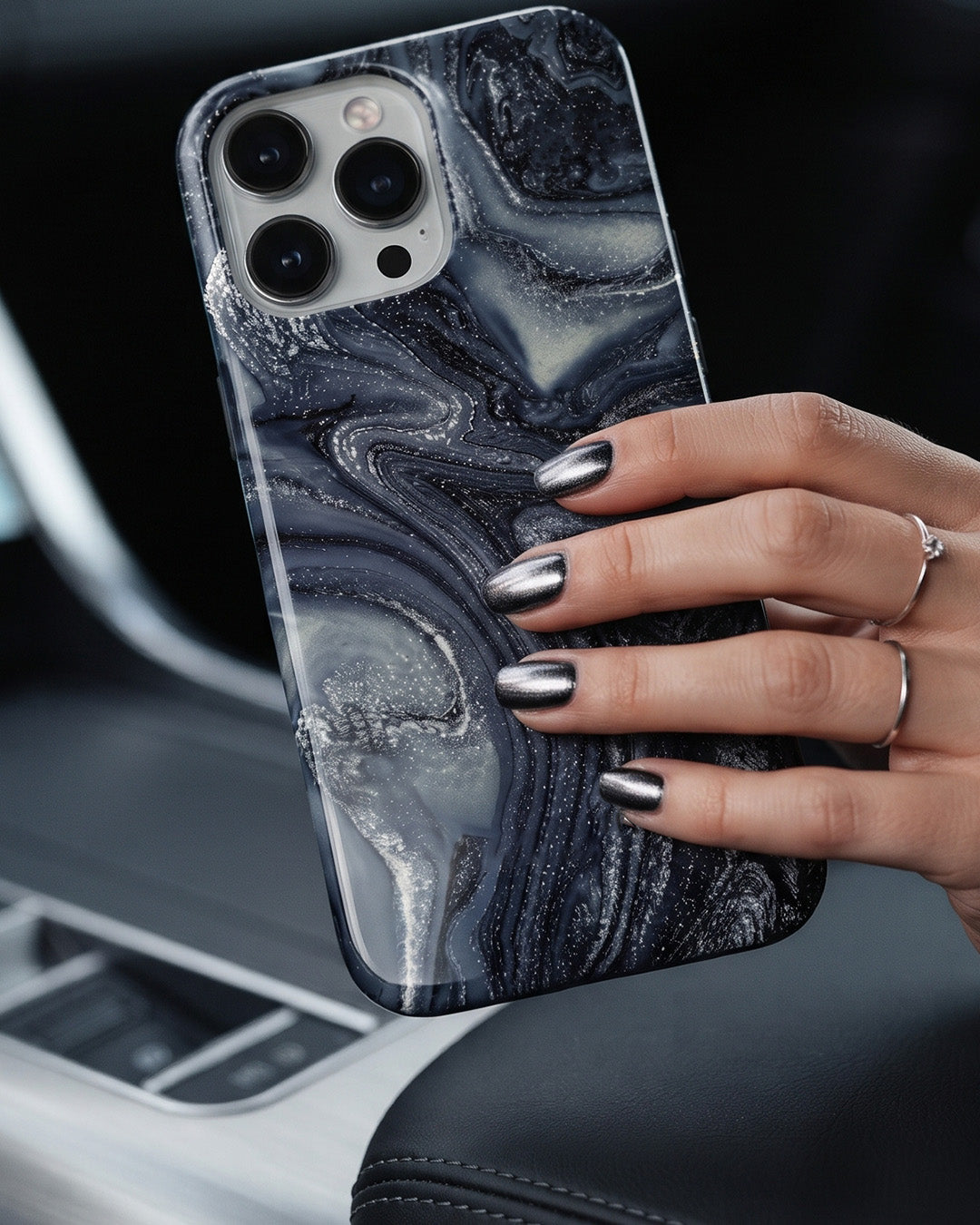 Slate Glitter Marble iPhone 13 Pro Max Case