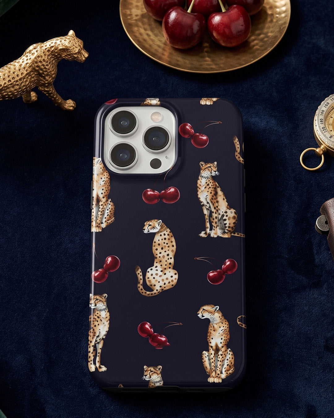Cheetah & Cherries iPhone 14 Pro Case