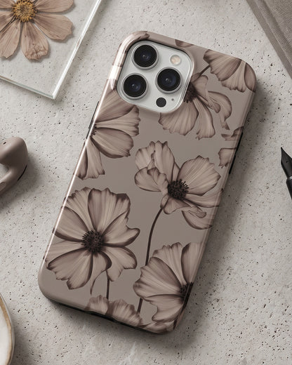 Sepia Cosmos Flower iPhone 14 Pro Max Case