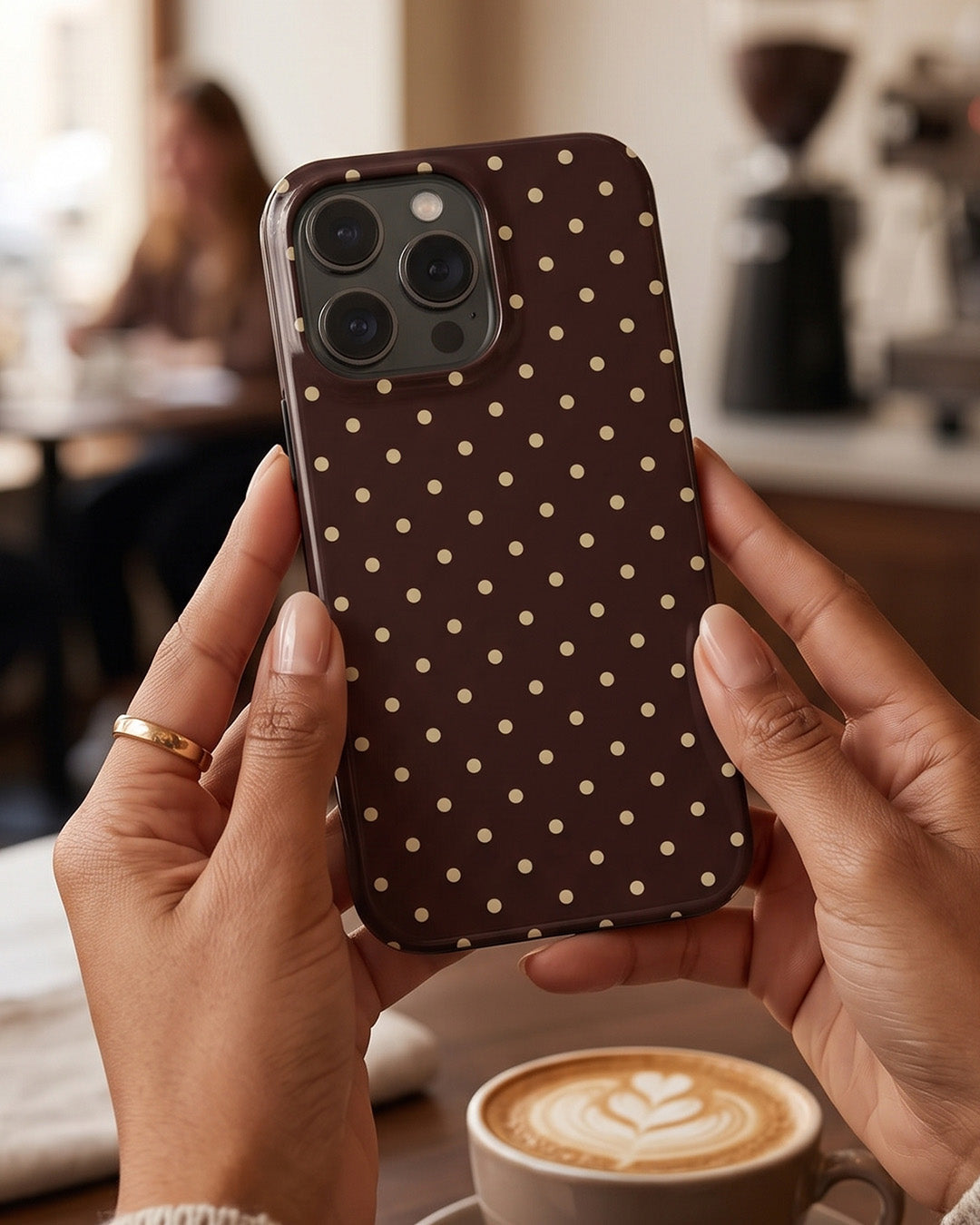Chocolate Polka Dot iPhone 15 Pro Case