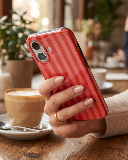 Coral Stripe iPhone 17 Case