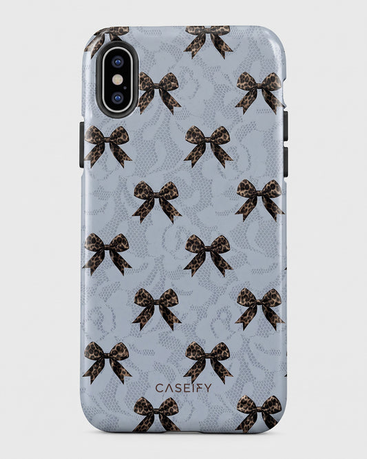Burgundy Lace Print iPhone XS Case