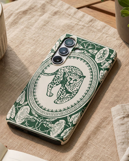 Green Leopard Case for Samsung Galaxy S25 Plus