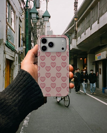Pink Heart Print iPhone 18 Pro Case
