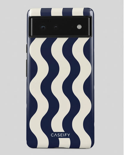 Navy Wavy Pixel 6a Case