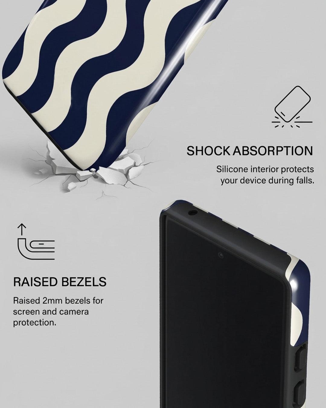 Navy Wavy Pixel 6a Case