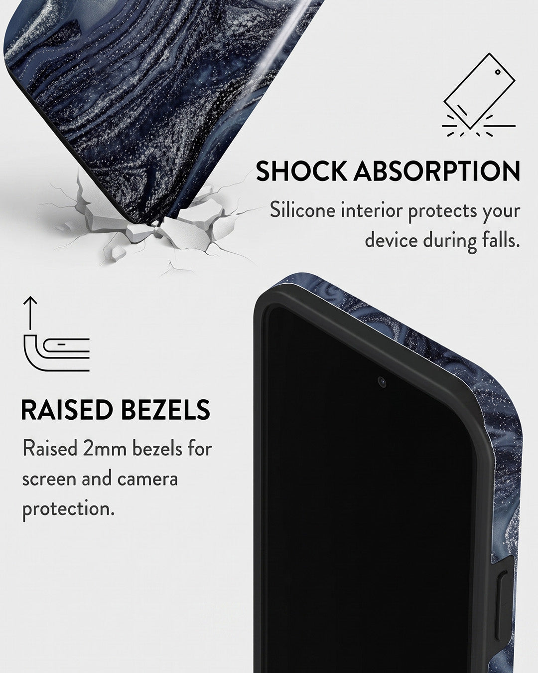 Slate Glitter Marble iPhone 13 Pro Max Case