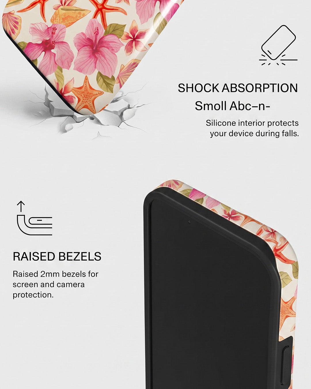 Tropical Hibiscus & Shells iPhone 14 Plus Case