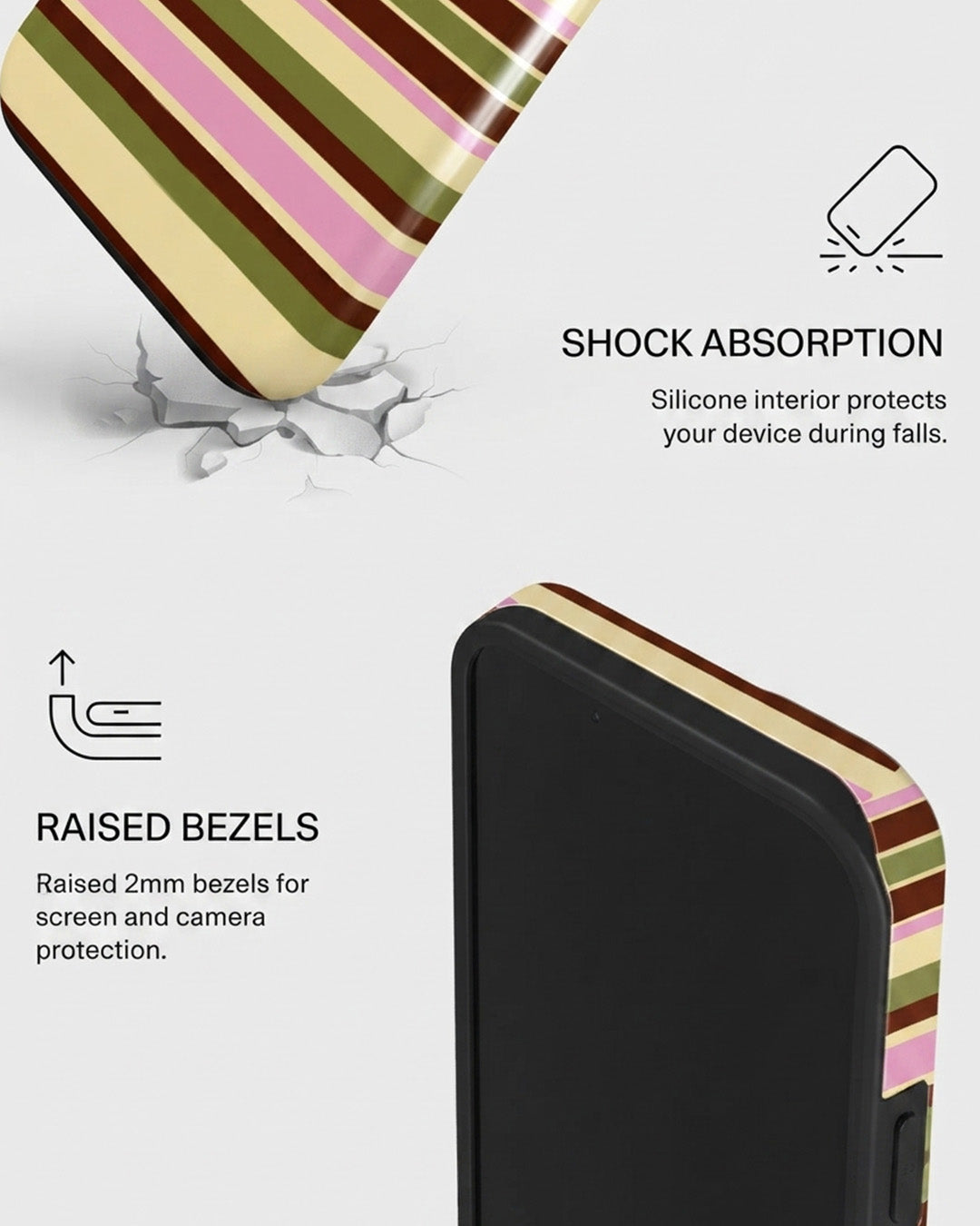 Retro Candy Stripe iPhone 15 Plus Case