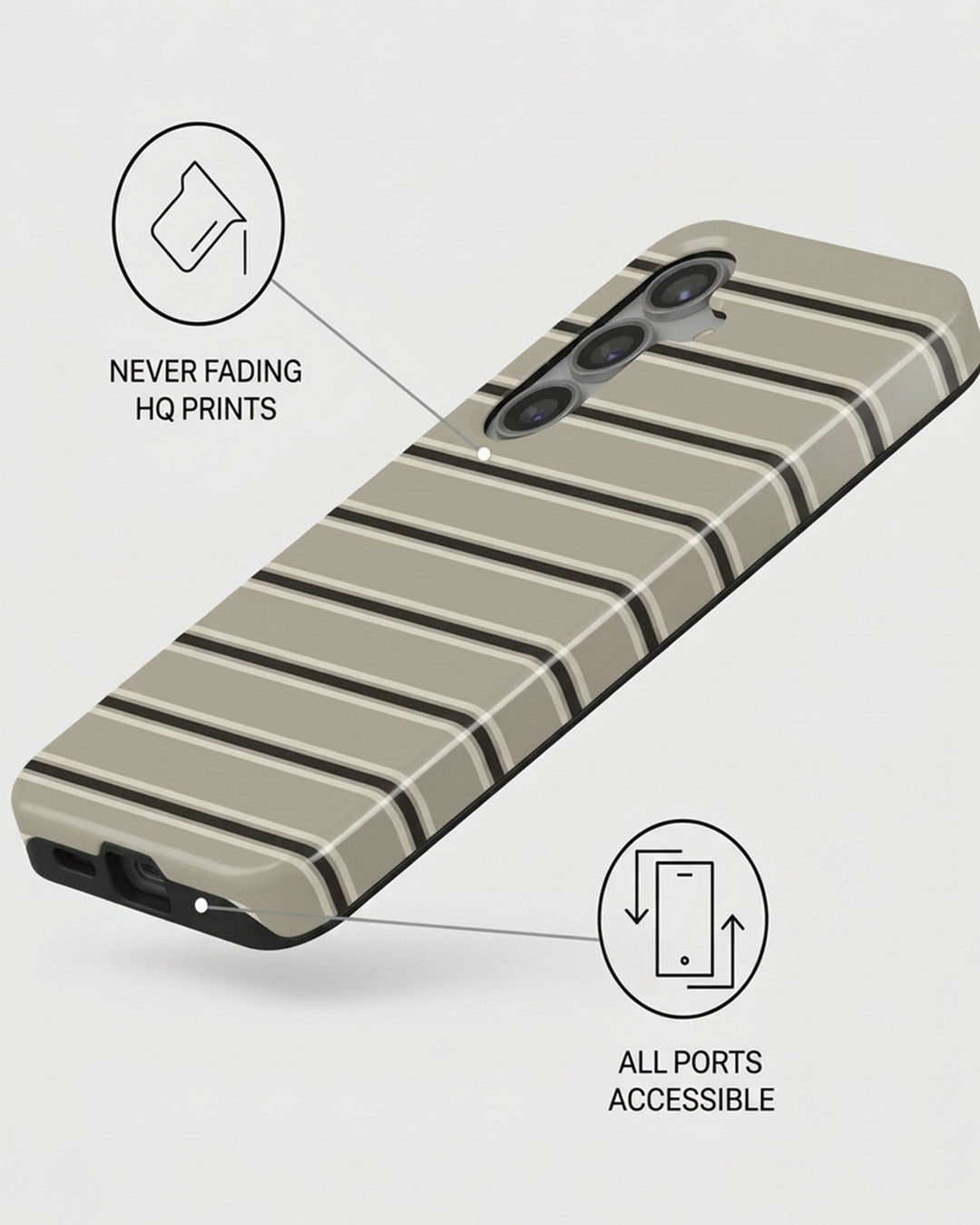 Samsung Galaxy S24 FE Beige Striped Case