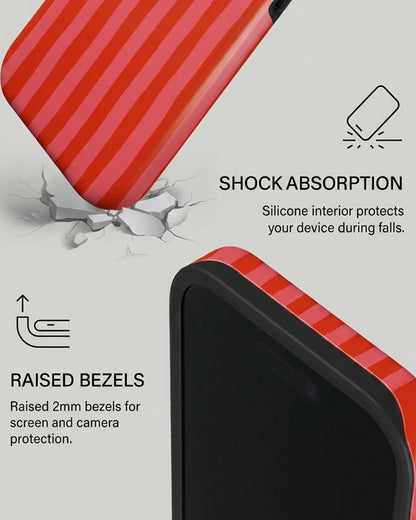 Coral Stripe iPhone 17 Case