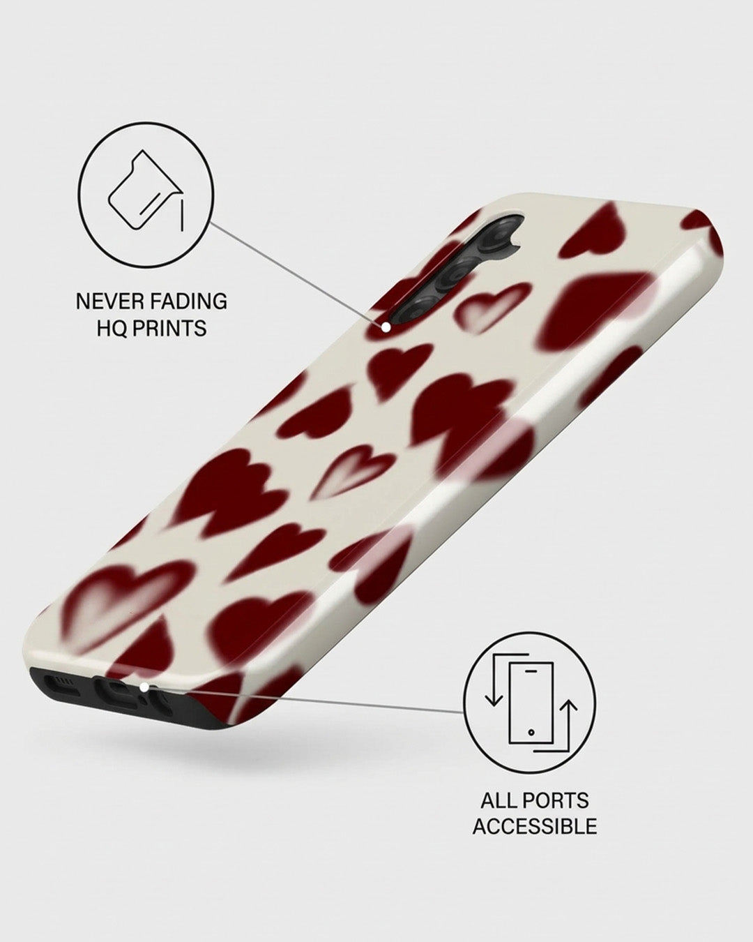 Red Heart Print Samsung Galaxy A25 Case