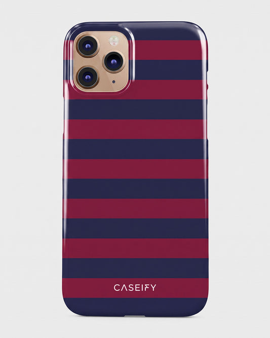 Navy Burgundy Stripe iPhone 11 Pro Case