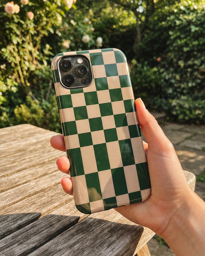 Green Checkerboard iPhone 12 Pro Case