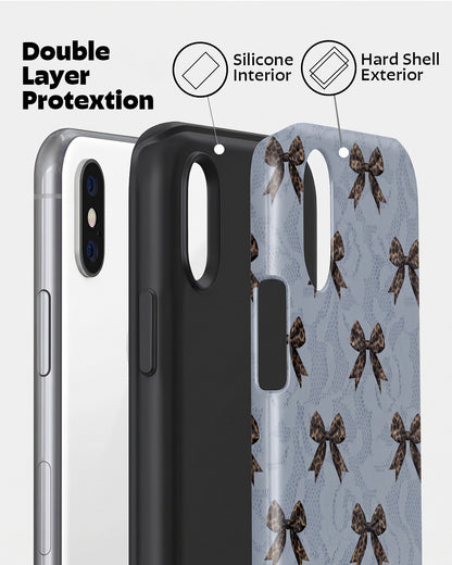 Burgundy Lace Print iPhone XS Case