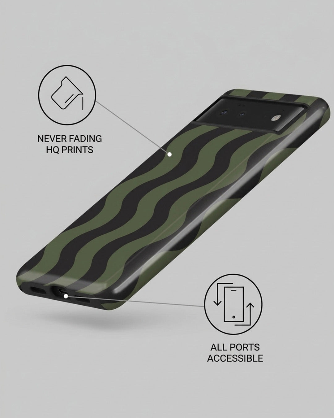 Green Wavy Pixel 6a Case