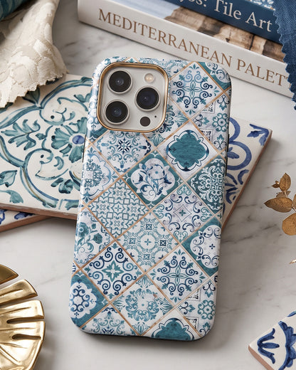 Teal Moroccan Tile iPhone 14 Pro Max Case