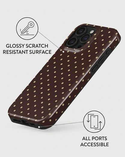 Chocolate Polka Dot iPhone 15 Pro Case