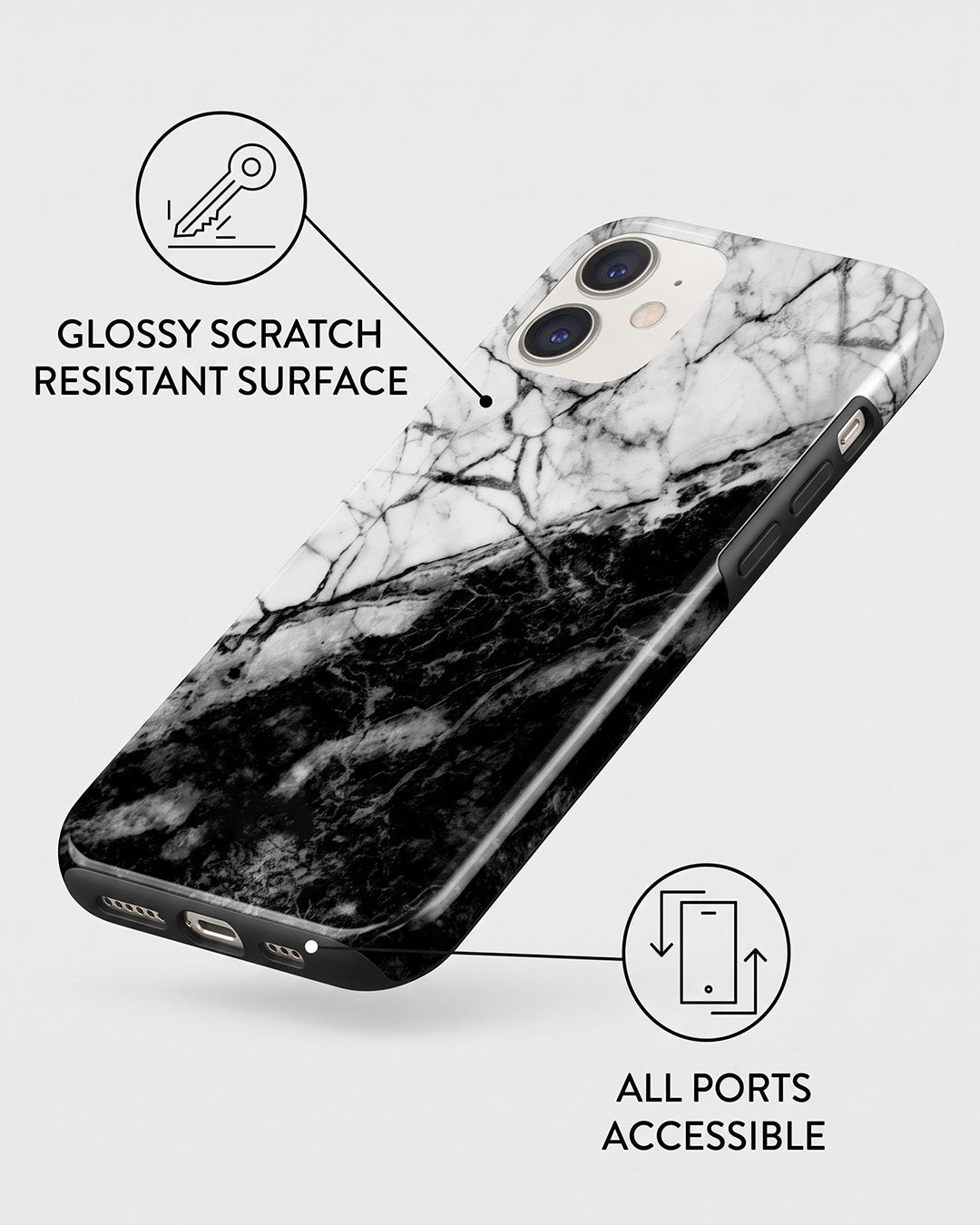 Black & White Marble iPhone 11 Case