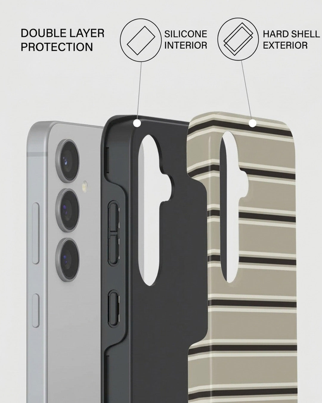 Samsung Galaxy S24 FE Beige Striped Case
