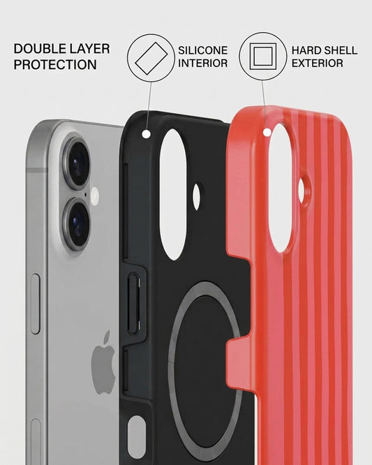 Coral Stripe iPhone 16 Case