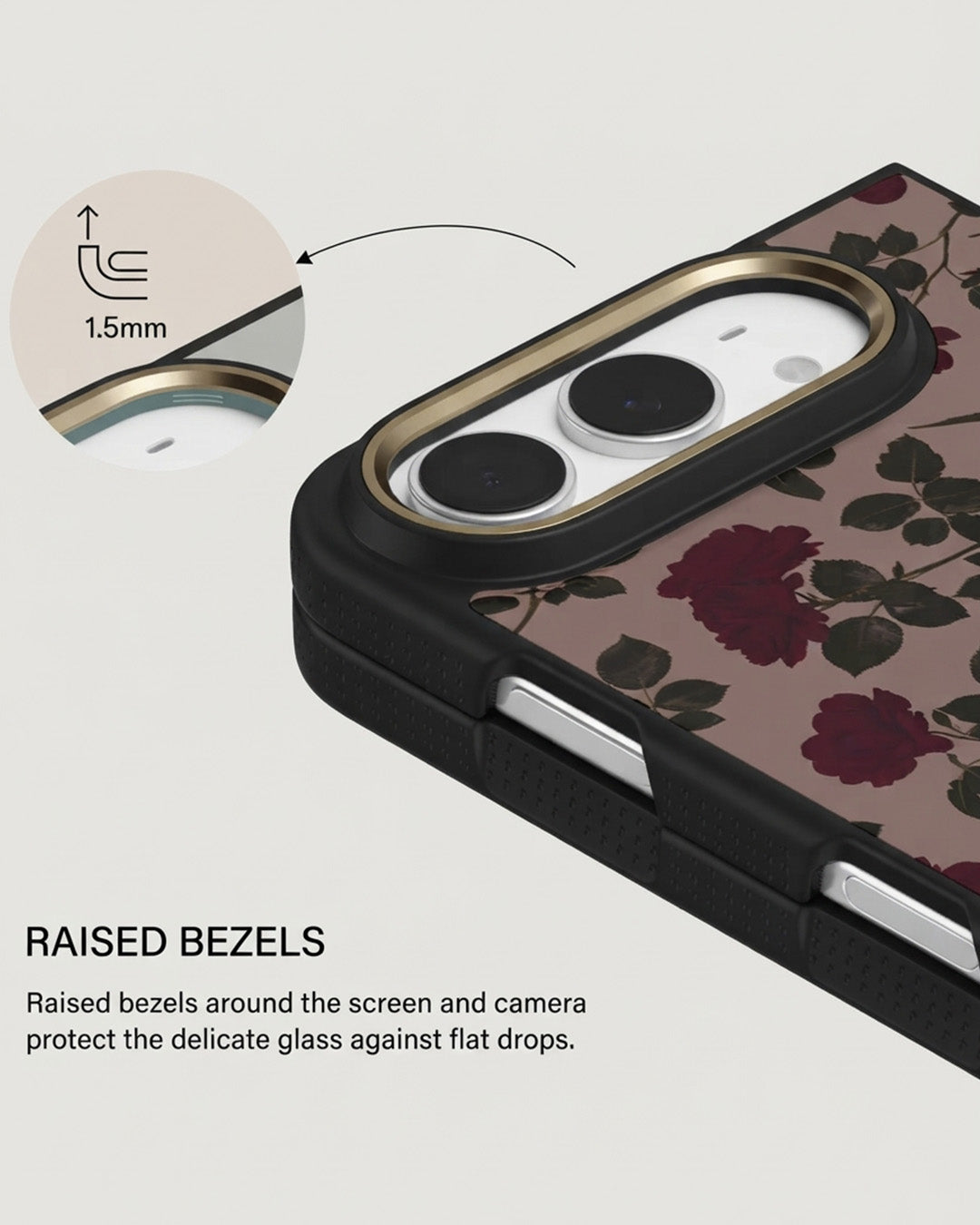 Mauve Rose Floral iPhone Duo Case