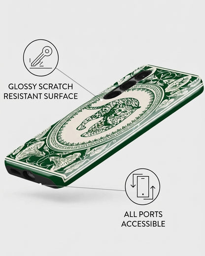 Green Leopard Case for Samsung Galaxy S25 Plus