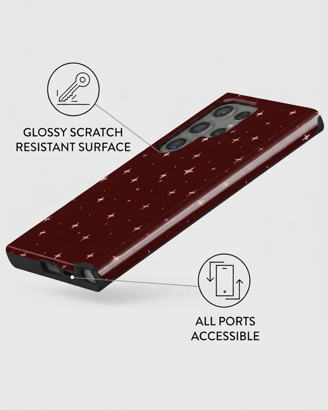Galaxy S24 Maroon Star Case