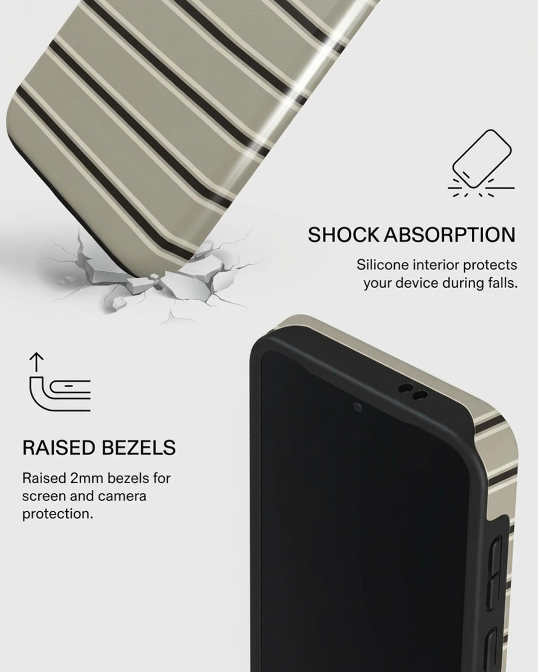 Samsung Galaxy S24 FE Beige Striped Case