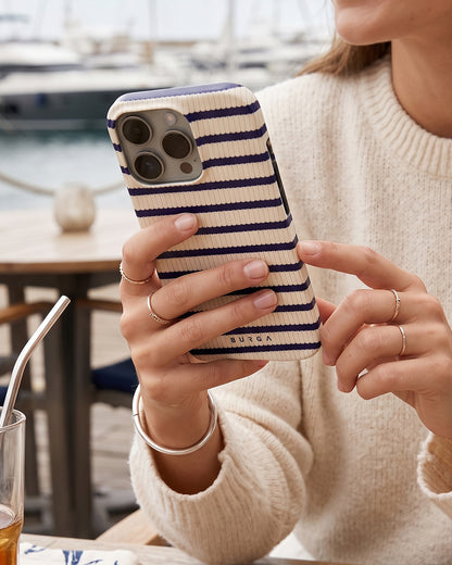 Navy Ribbed Stripe iPhone 16 Pro Case