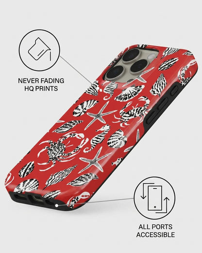 Red Coastal Critters iPhone 16 Pro Max Case