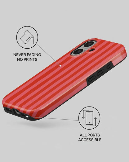 Coral Stripe iPhone 17 Case