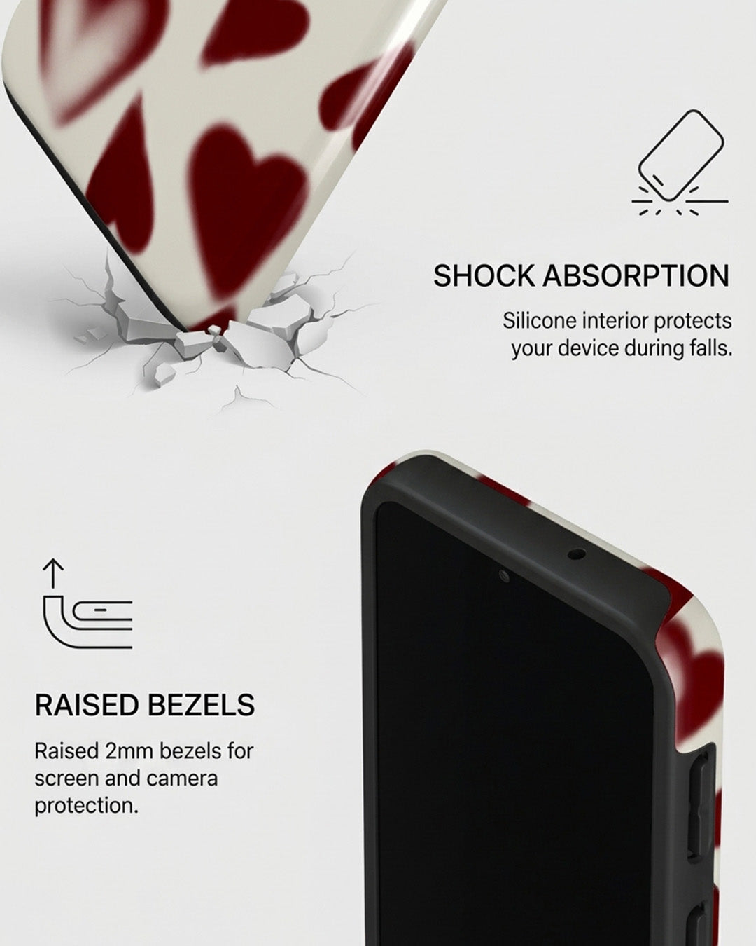 Red Heart Print Samsung Galaxy A25 Case
