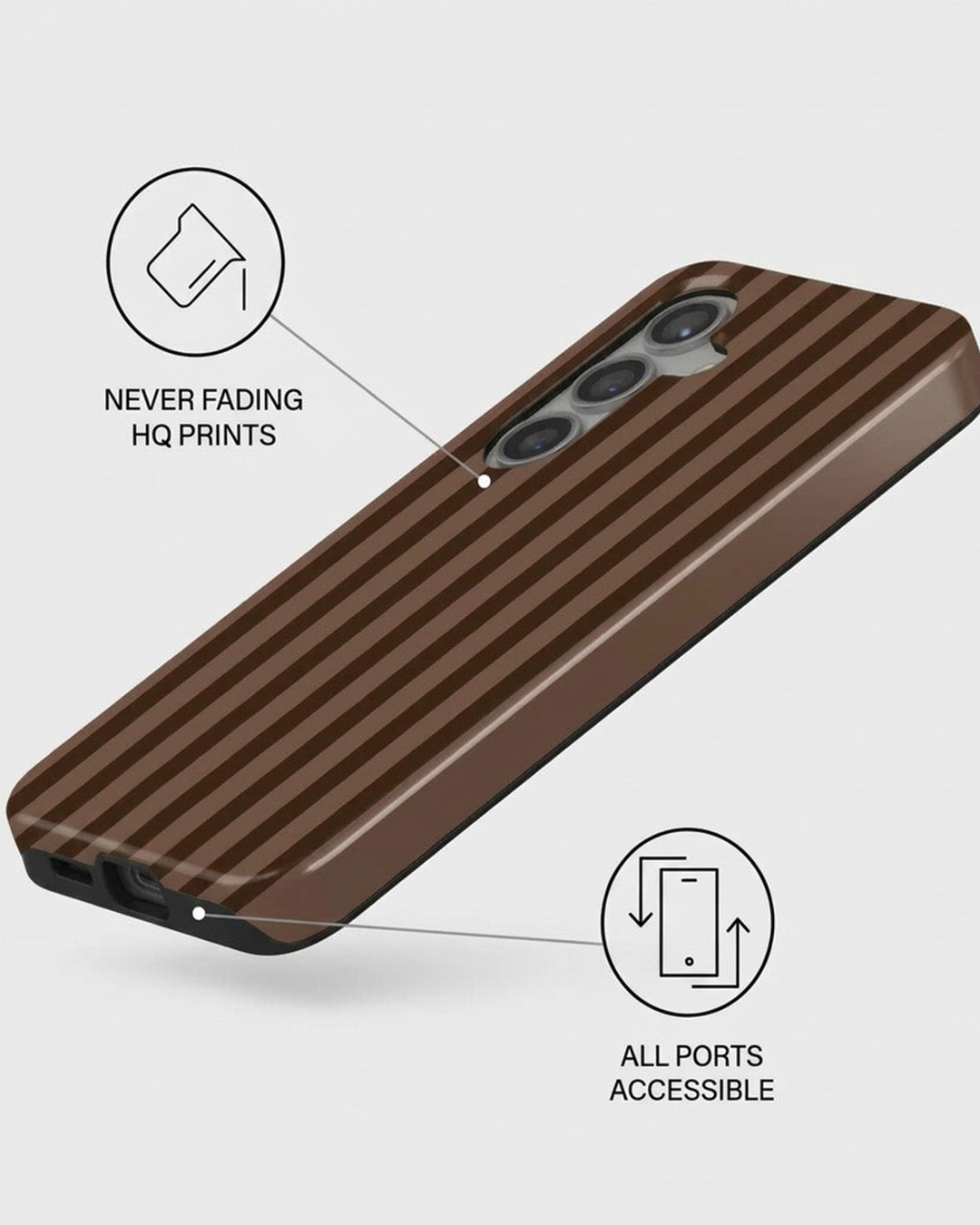 Galaxy S24 Plus Brown Striped Case