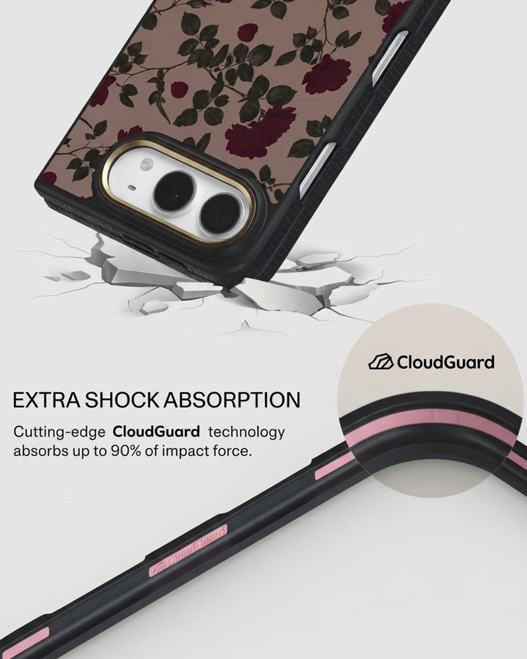 Mauve Rose Floral iPhone Duo Case