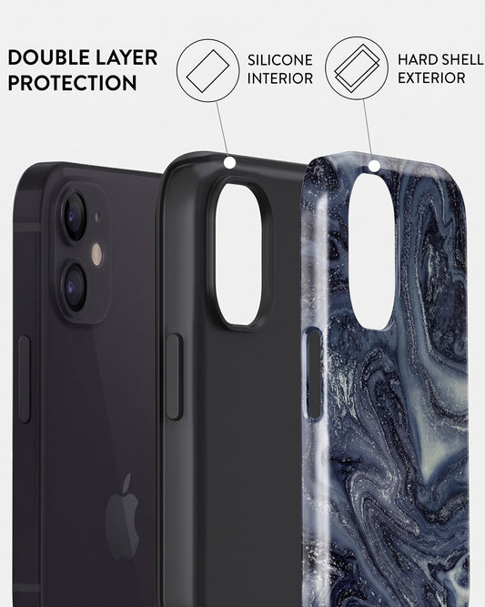 Slate Glitter Marble iPhone 12 Case