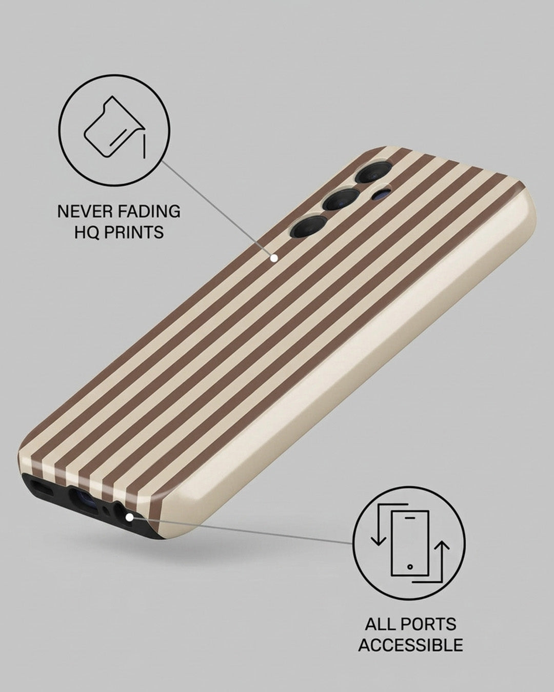 Brown Striped Samsung Galaxy A15 5G Case