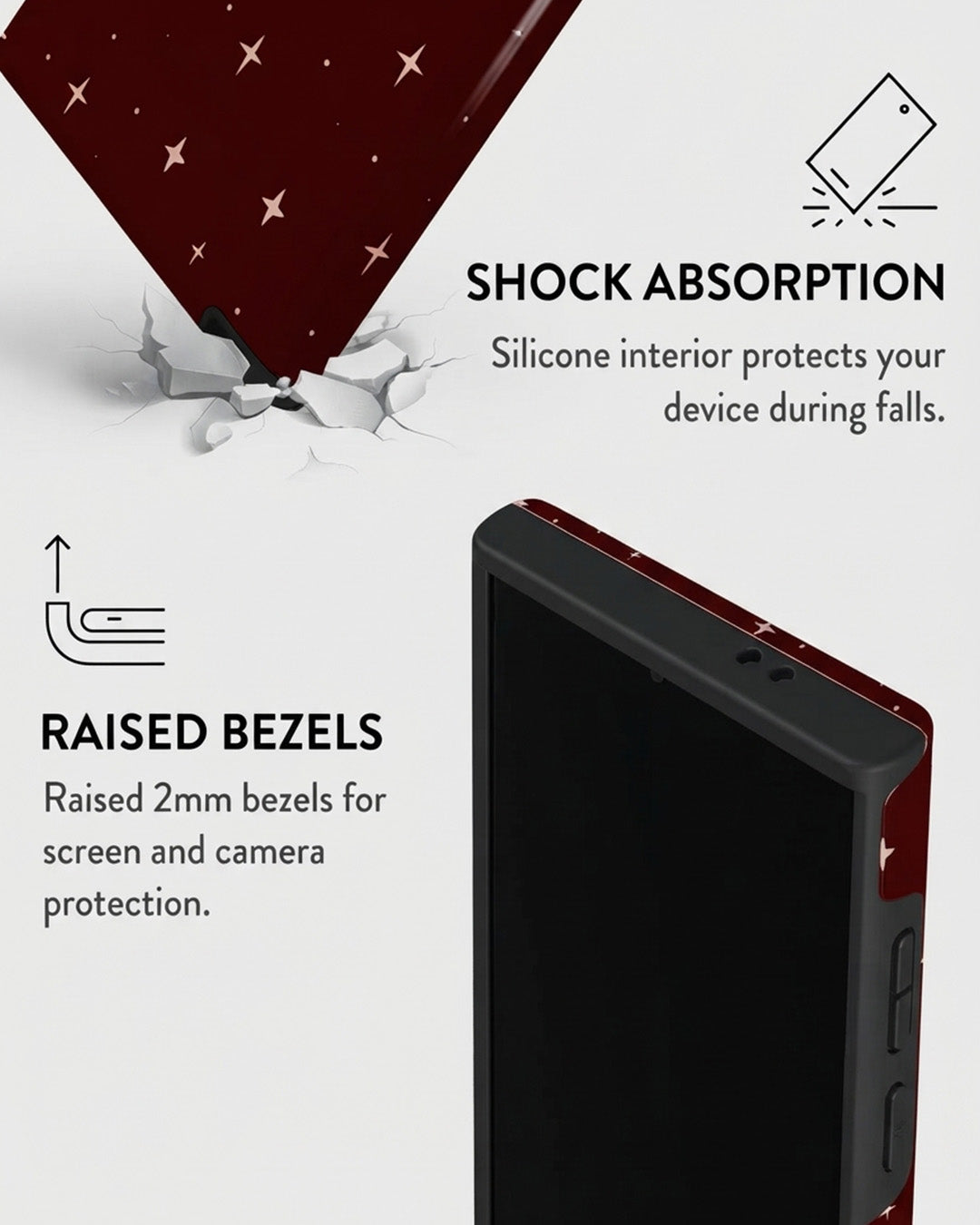 Galaxy S24 Maroon Star Case