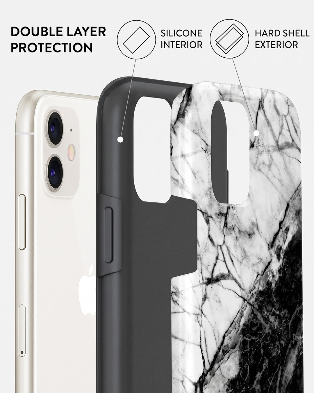 Black & White Marble iPhone 11 Case