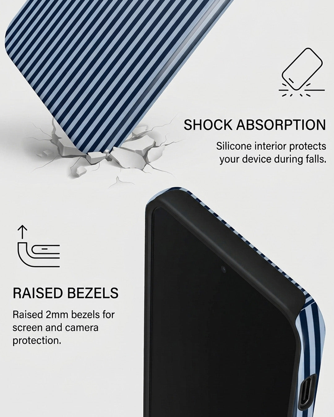 Navy Pinstripe Samsung Galaxy A16 Case
