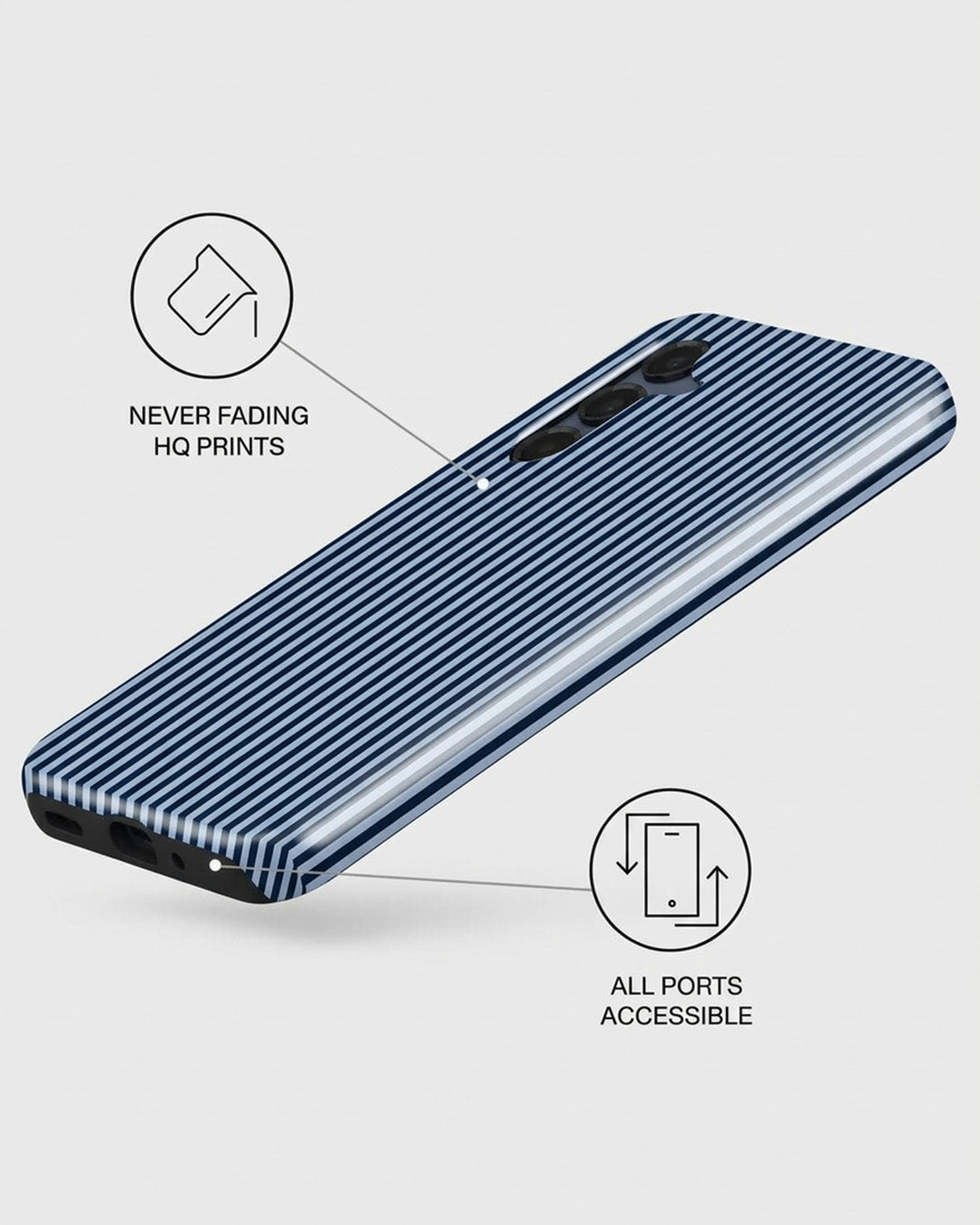 Navy Pinstripe Samsung Galaxy A16 Case