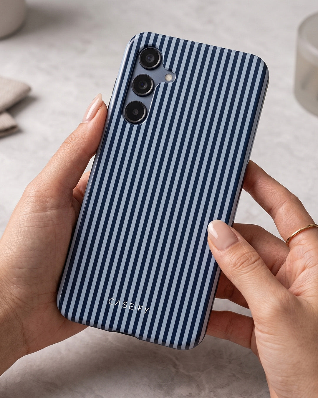 Navy Pinstripe Samsung Galaxy A16 Case