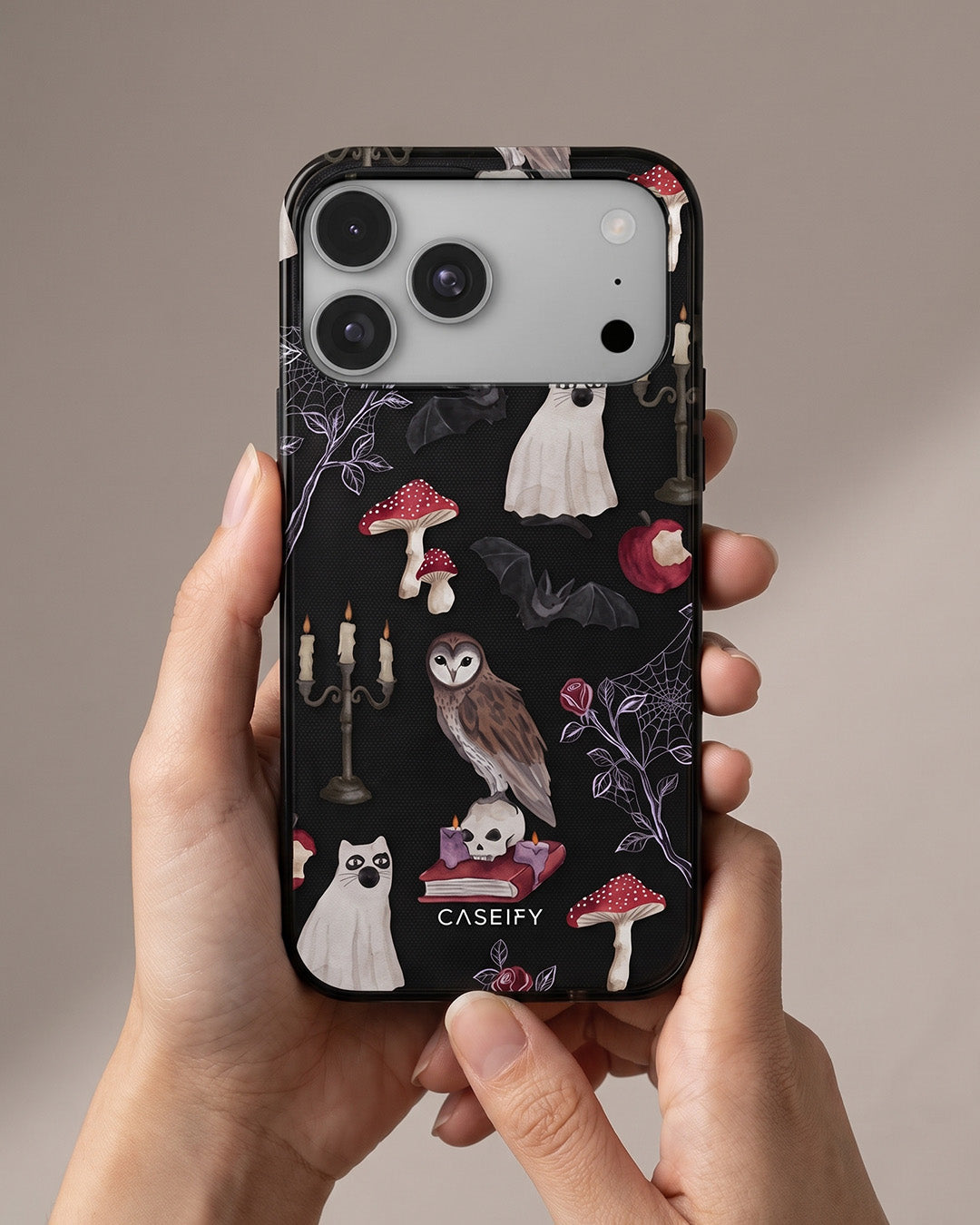 Gothic Halloween Owl Ghost iPhone 18 Pro Case