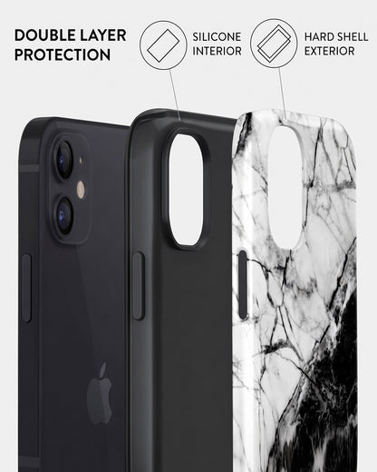Black & White Marble iPhone 12 Mini Case