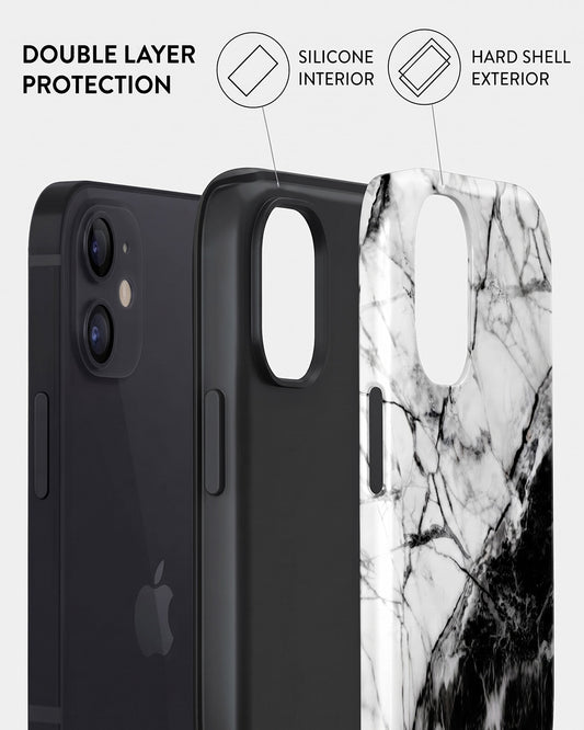 Black & White Marble iPhone 12 Mini Case