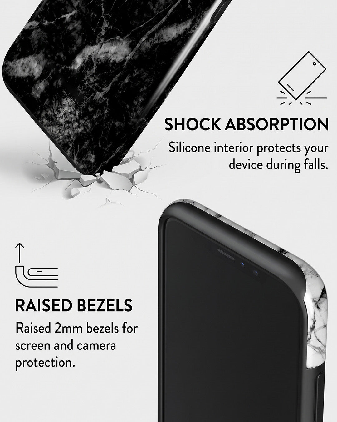 Black & White Marble iPhone 13 Pro Case