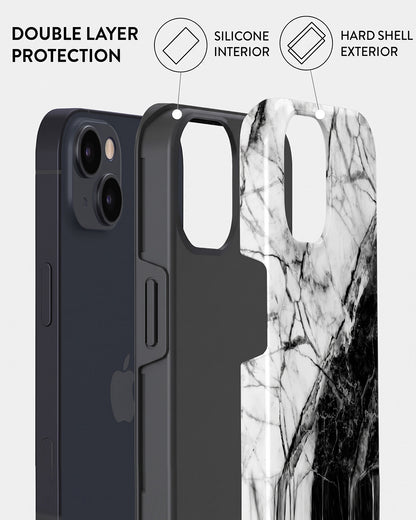 Black & White Marble iPhone 15 Case