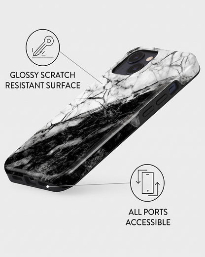 Black & White Marble iPhone 15 Plus Case